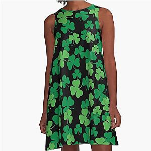 St. Patricks day clover pattern A-Line Dress