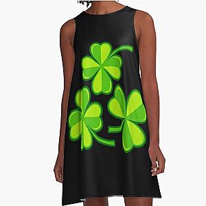 Triple Clover Delight: A Trio of Luck for St. Patrick's Day Celebrations A-Line Dress