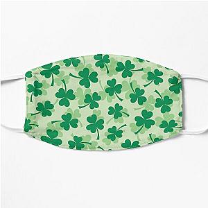 Clover leaf pattern - Green St Patrick's day three leaf clovers Flat Mask