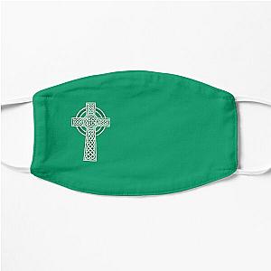 St Patrick's Day Celtic Cross White And Green Mask Flat Mask