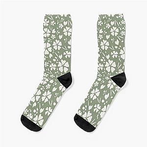 Sage Green Floral Socks