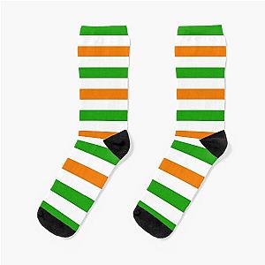 Green Orange and White Leprechaun St Patricks Day Socks