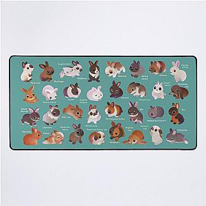 Bunny day - green Desk Mat