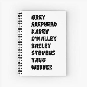 Grey's names Spiral Notebook