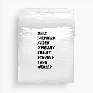 Grey's names Duvet Cover