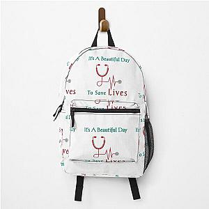 It's a Beautiful Day to Save Lives Grey's Backpack