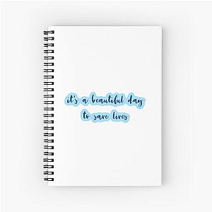 Beautiful Day Grey's Quote Sticker Spiral Notebook