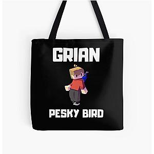 Grian Bags - Grian Pesky Bird Meme Hermitcraft Building I Loveee Pesky All Over Print Tote Bag