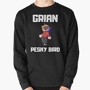 Grian Sweatshirts - Grian Pesky Bird Meme Hermitcraft Building I Loveee Pesky Pullover Sweatshirt