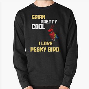 Grian Sweatshirts - Grian Pesky Bird Meme Hermitcraft Building Pullover Sweatshirt