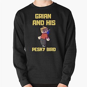 Grian Sweatshirts - Grian Pesky Bird Meme Hermitcraft Building Pullover Sweatshirt