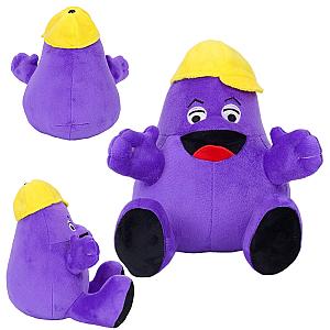 22CM Purple Grimace Eggplant Yellow Hat Plush