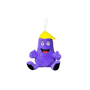 20cm Purple Grimace Shake Yellow Hat Smiling Toy Plush