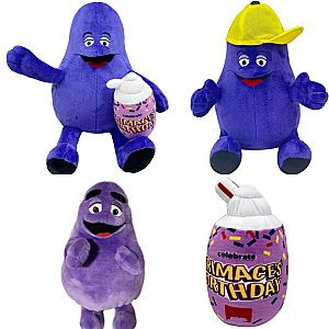 25cm Purple Grimace Birthday Grimace Shake Cup Set 4pcs Plush