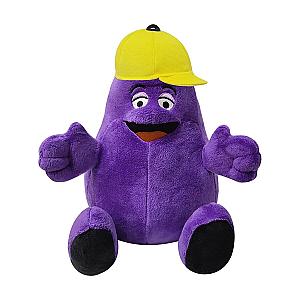 22cm Purple Grimace Shake Yellow Hat Sitting Doll Cute Toy Plush