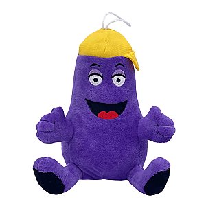 22cm Purple Grimace Shake Yellow Hat Long Doll Cute Toy Plush