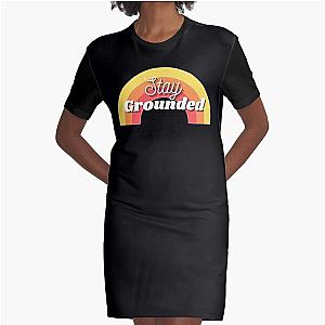 Stay Grounded Rainbow Graphic T-Shirt Dress