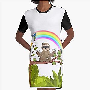 Grounded Sloth  Graphic T-Shirt Dress