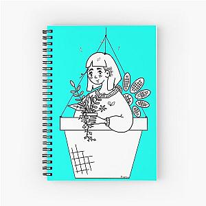 Flowery Gardener, Grounded? Uplifted. (Black & White) Spiral Notebook