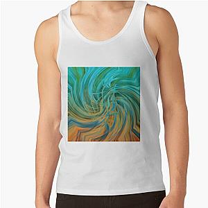 Guava Juice - turquoise orange brown circle line pattern Tank Top