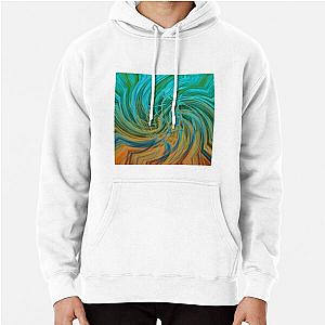 Guava Juice - turquoise orange brown circle line pattern Pullover Hoodie