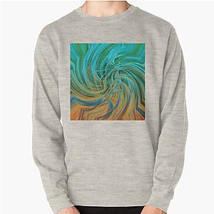 Guava Juice - turquoise orange brown circle line pattern Pullover Sweatshirt