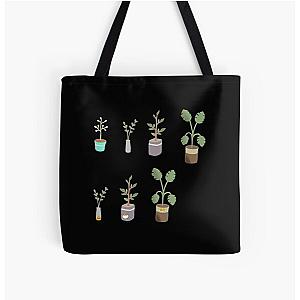 House Plants w Gudetama    All Over Print Tote Bag