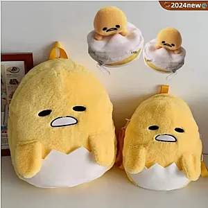 Anime Miniso Plush Bag Gudetama Series Plush Cartoon Backpack Lazy Egg Shoulder Bag Mini Wallet Children Kawaii Schoolbag Gift