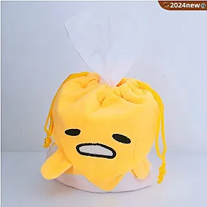 Japan Gudetama Plush Drawstring Bundle Pocket Cute Glove Bag Cartoon Doll Office Stationery Bag Pencil Case To Send Friends Gift