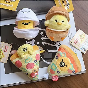 Kawaii Sanrio Gudetama Plush Toys Chicken Leg Pizza Backpack Pendant Coin Purse Wallet Keychain Peripheral Friend Birthday Gift