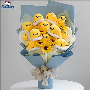 Anime Sanrio Gudetama Kawaii Egg Plush Bouquet Cartoon Creative Cute Handmade Girls Valentine's Day Graduation Birthday Gifts