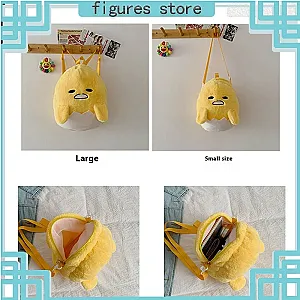 Cute Anime Sanrio Plush Bag Gudetama Series 27/36cm Cartoon Backpack Lazy Egg Shoulder Bag Kawaii Fashion Plush Dolls Gift