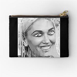 Gwen Stefani no doubt black and white abstract portrait  Zipper Pouch