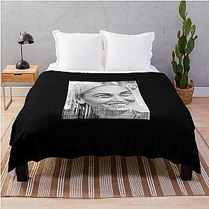 Gwen Stefani no doubt black and white abstract portrait  Throw Blanket