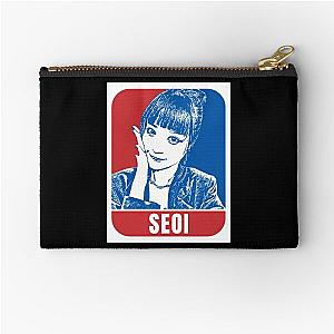 H1-KEY Seoi Sketch Silhouette Blue and Red Zipper Pouch