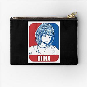 H1-KEY Riina Sketch Silhouette Blue and Red Zipper Pouch