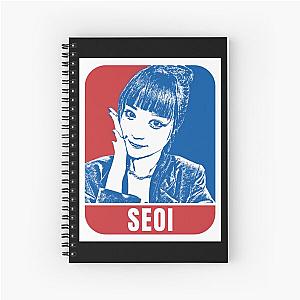 H1-KEY Seoi Sketch Silhouette Blue and Red Spiral Notebook