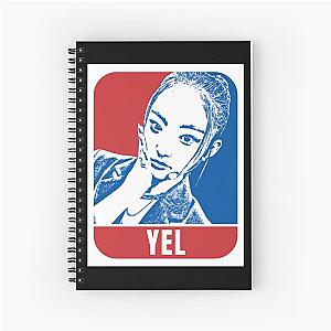 H1-KEY Yel Sketch Silhouette Blue and Red Spiral Notebook