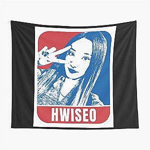 H1-KEY Hwiseo Sketch Silhouette Blue and Red Tapestry