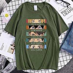 Haikyuu Funny Eyes Cartoon Dark Green T-Shirt