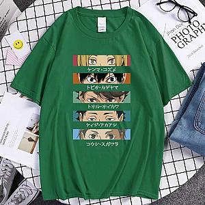 Haikyuu Funny Eyes Cartoon Green T-Shirt