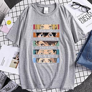 Haikyuu Funny Eyes Cartoon Grey T-Shirt