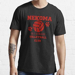 Haikyuu T-Shirts - Nekoma Volleyball club red Essential T-Shirt RB1606