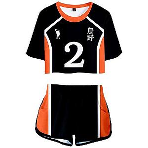 Haikyuu Pants &amp; Joggers, Haikyuu Cosplay - Cosplay Short &amp; Crop Top N ° 2 Official Merch HS0911