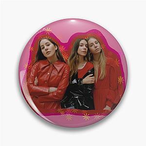 Haim The Band Red Pink Cute Flowers Sisters Pin