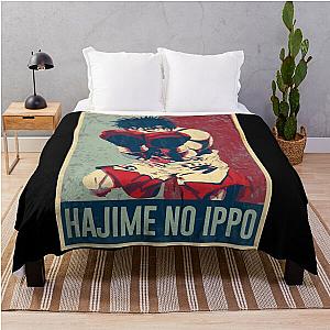 Hajime no Ippo in Distressed Style Throw Blanket