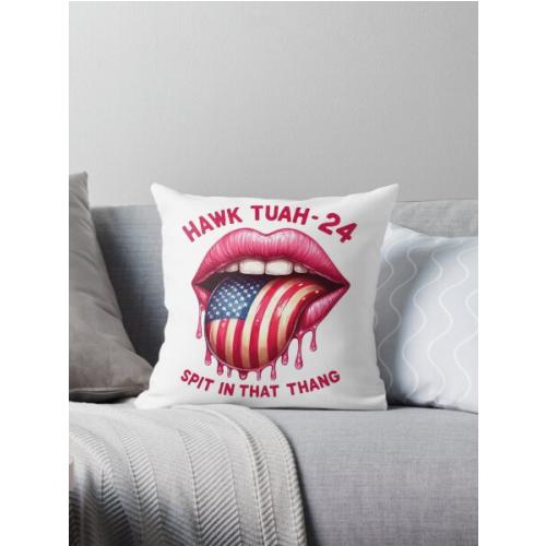 Hawk Tuah Throw Pillow