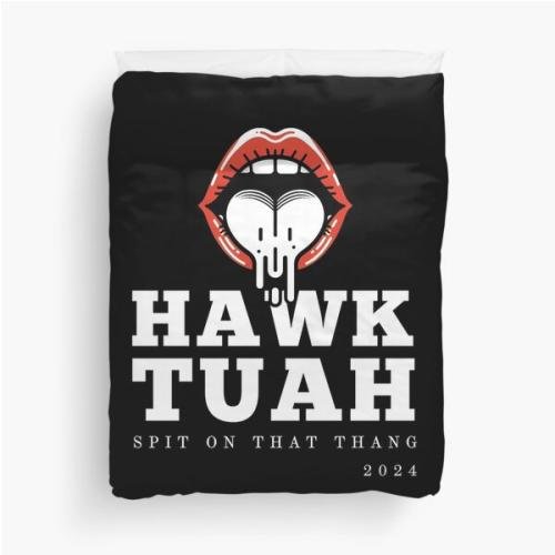 Hawk Tuah meme v2 Duvet Cover