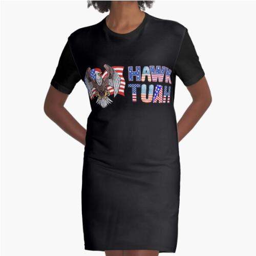 Hawk tuah Graphic T-Shirt Dress