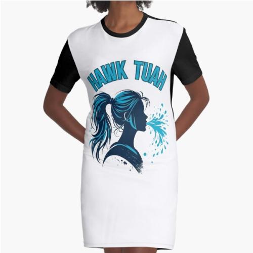 Hawk Tuah Graphic T-Shirt Dress